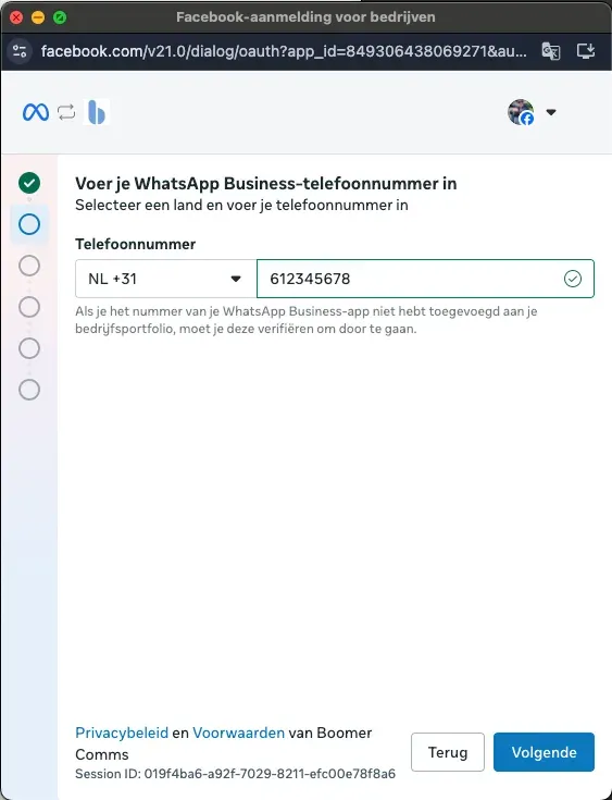 Telefoonnummer invoeren